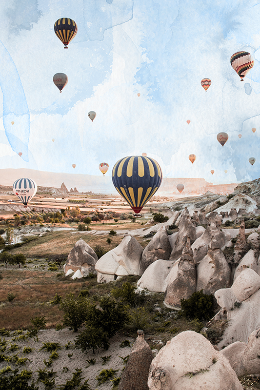 Cappadocia léggömbök plakát városok és országok - TenStickers