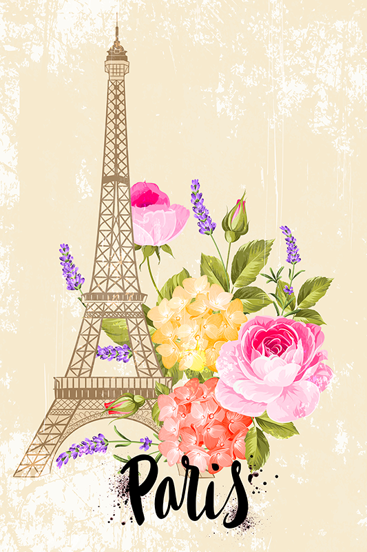 Eiffel-torony városai tavasszal plakát - TenStickers