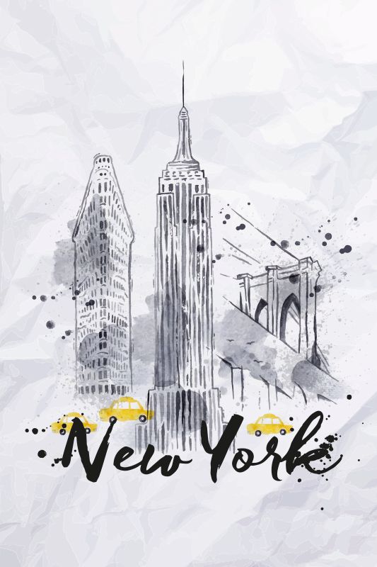 Plakát városok és országok new york látképe - TenStickers