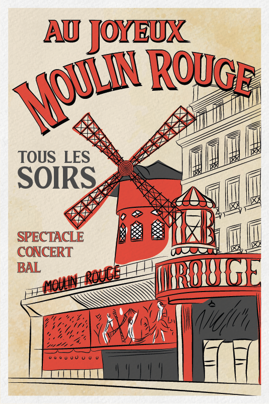Moulin rouge plakát városok és országok - TenStickers