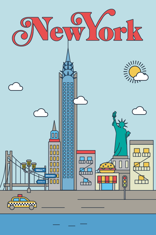 New york plakát városok és országok - TenStickers