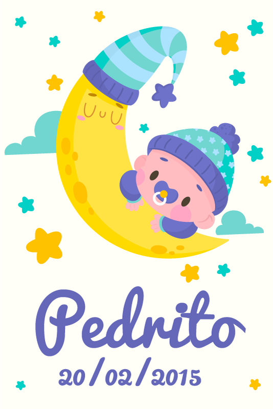 Alvó baba hold testreszabható poszterek - TenStickers