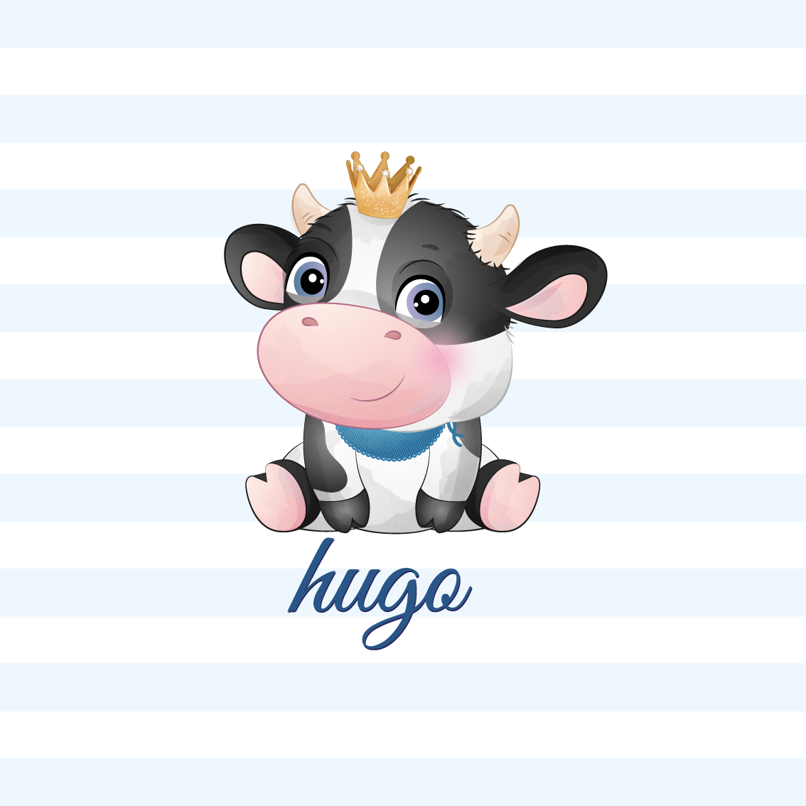 Cuki koronás tehén testreszabható poszterek - TenStickers