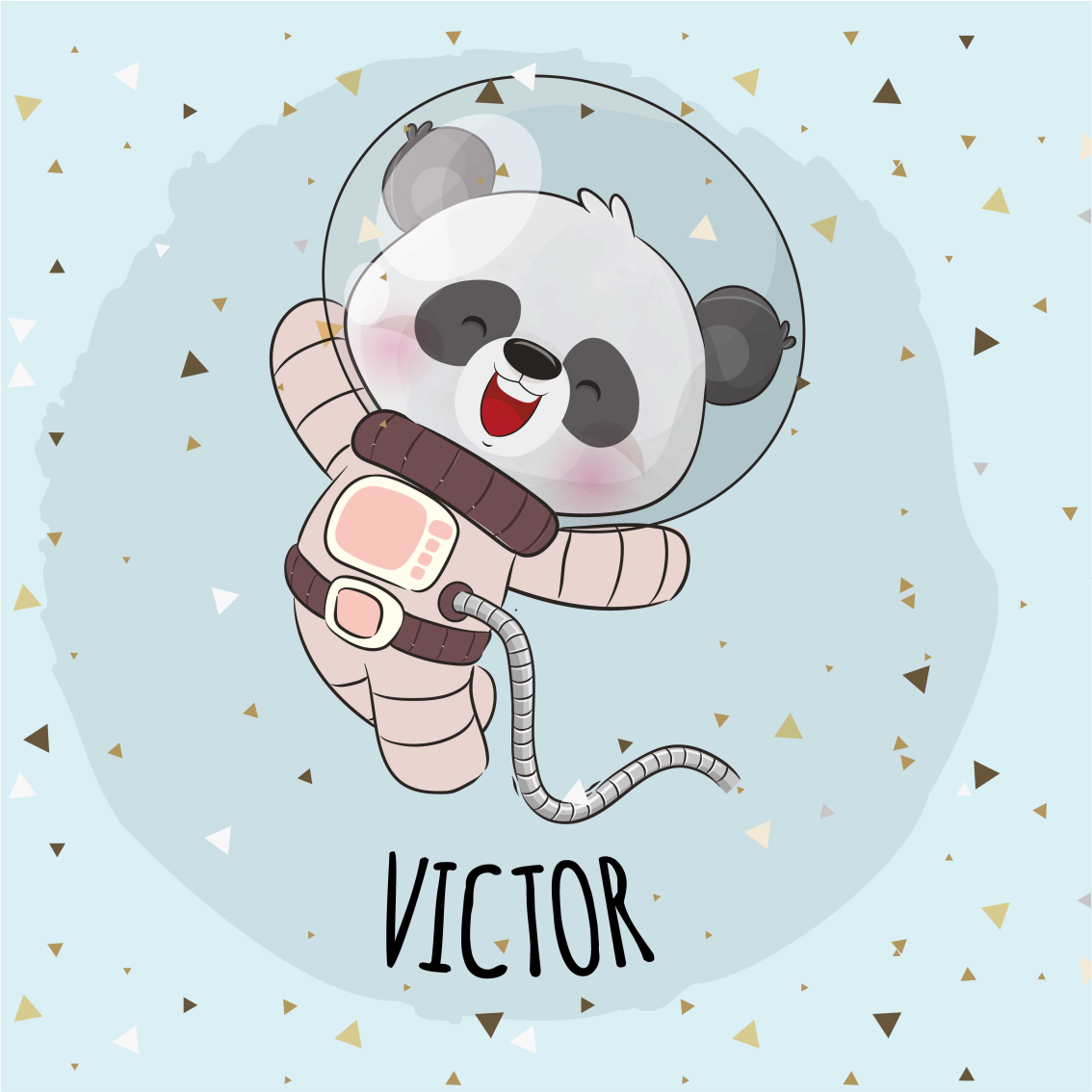 Vidám Űr panda testreszabható poszterek - TenStickers