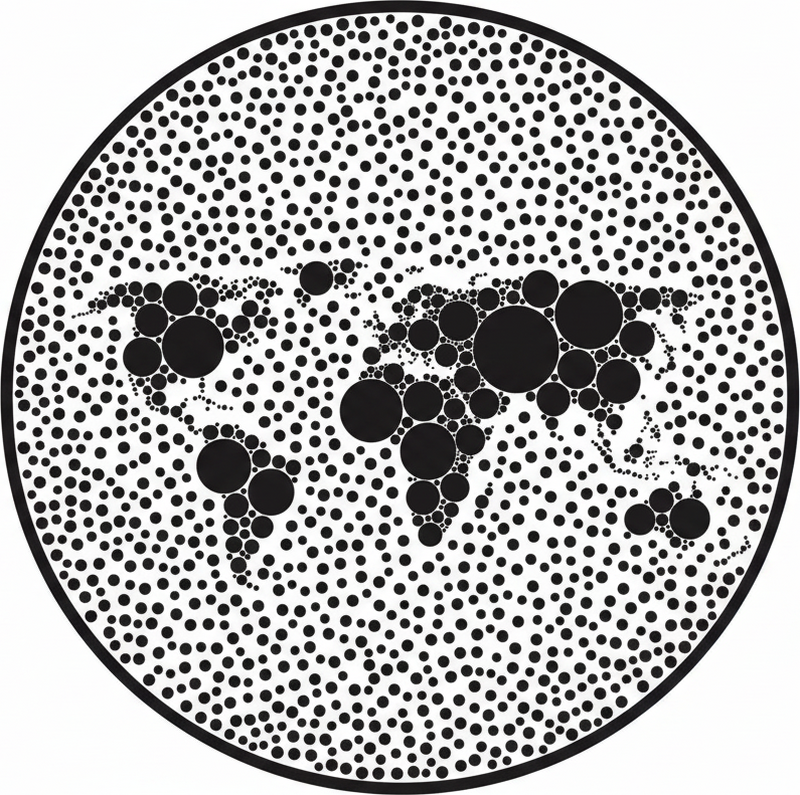 Kör alakú globális dizájn világtérkép poszter - TenStickers