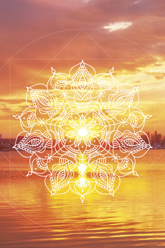 Naplemente mandala plakát tájak - TenStickers
