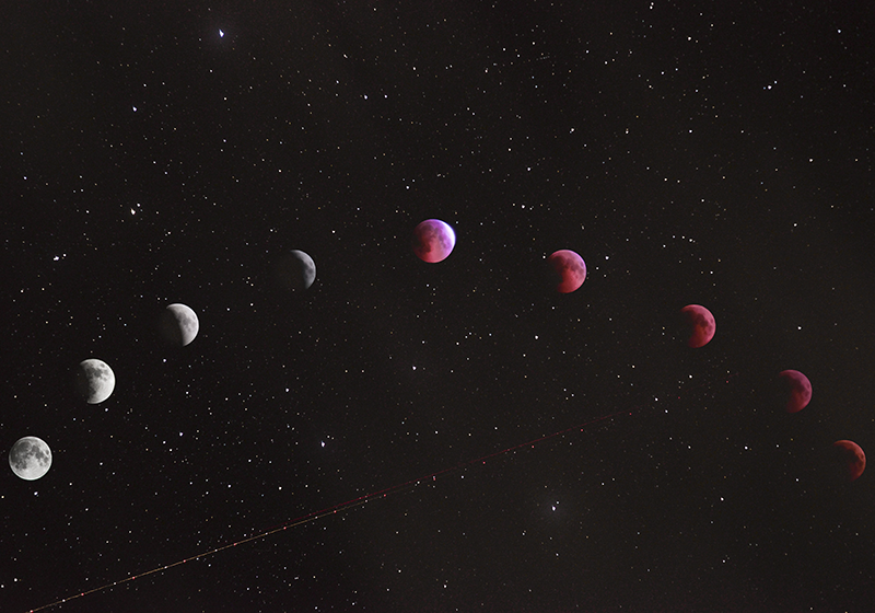 Holdfázisok galaxis háttérrel plakát tájak - TenStickers