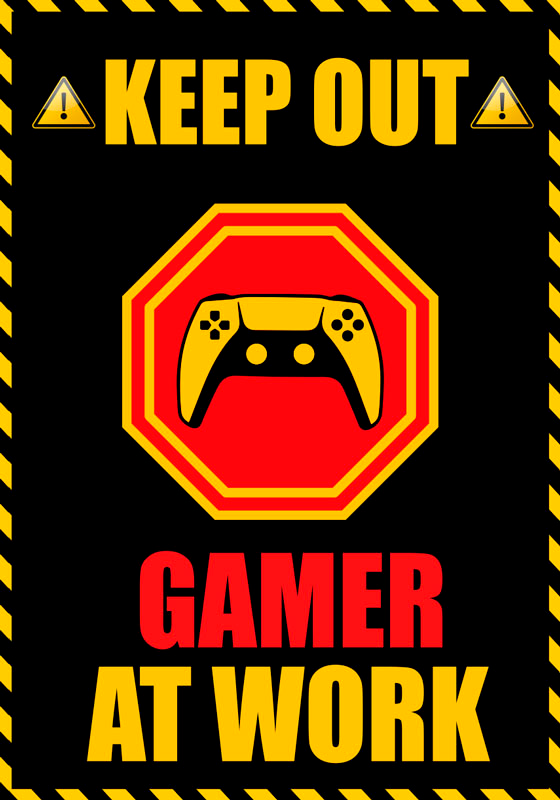 Videójáték poszter - gamer munkában - TenStickers