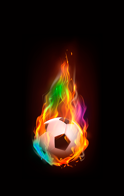 Színes tűzgolyó futball poszter - TenStickers