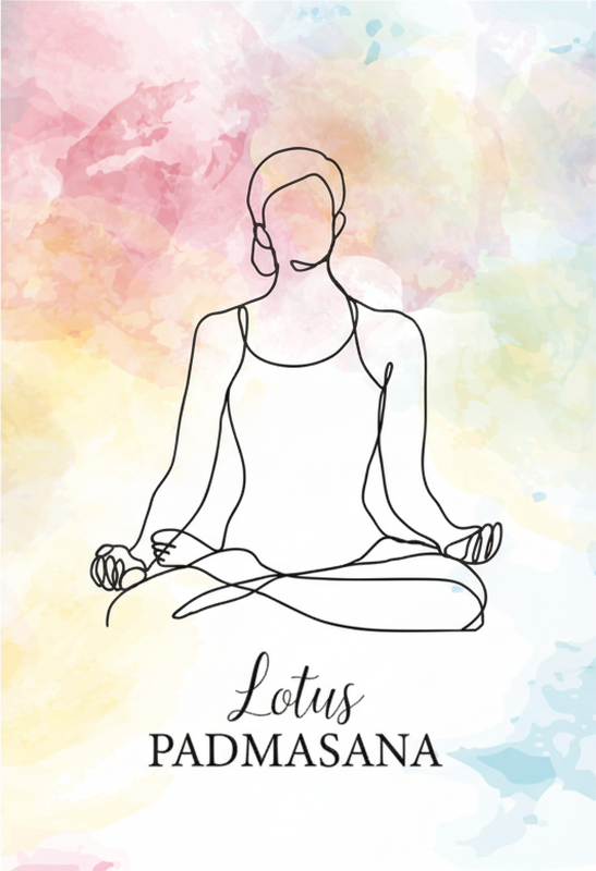 Meditációs póz vonalrajz poszter zen - TenStickers