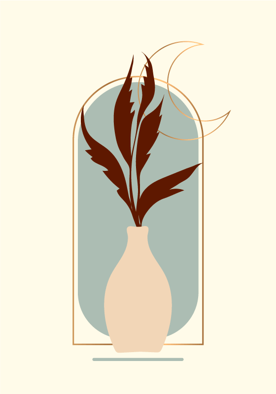 Boho cserepes poszternyomat - TenStickers