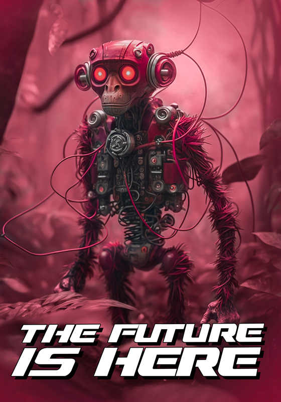 poszter ifjúsági hálószobába robotmajom - TenStickers