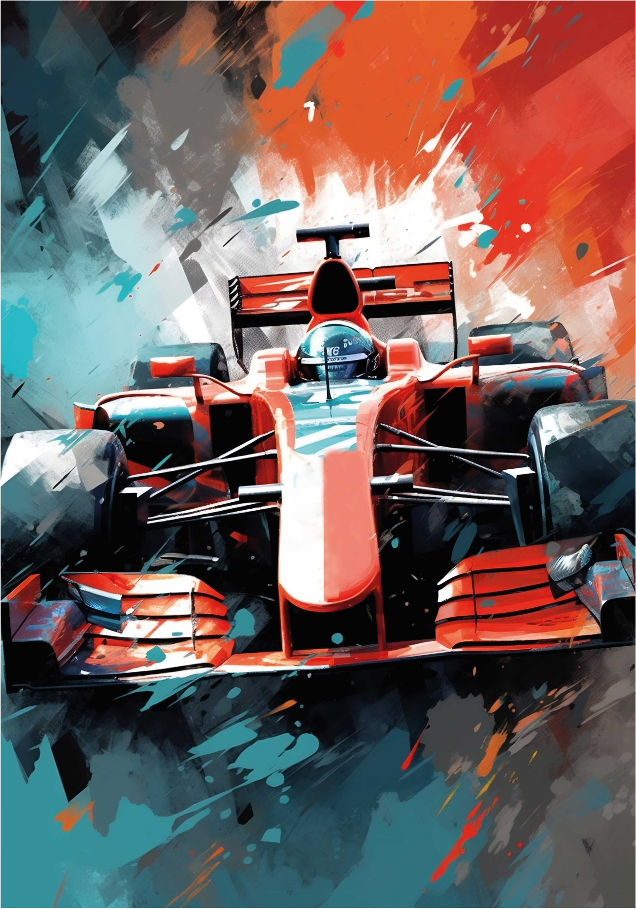 f1 poszter piros autó - TenStickers