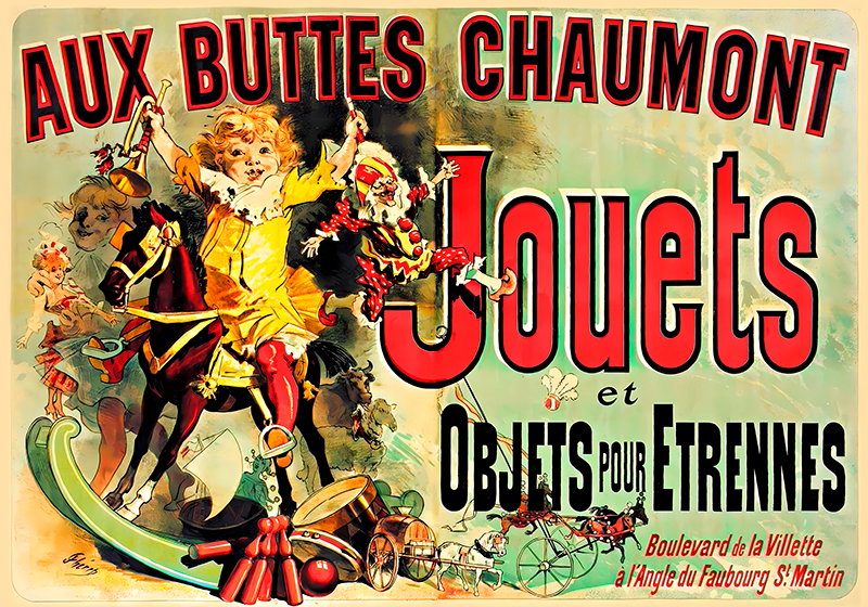 poszter vintage aux buttes chaumont jouets - TenStickers