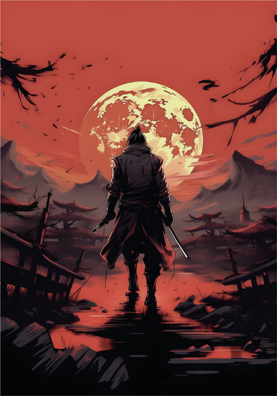 ifjúsági plakátok anime harcos sziluett - TenStickers