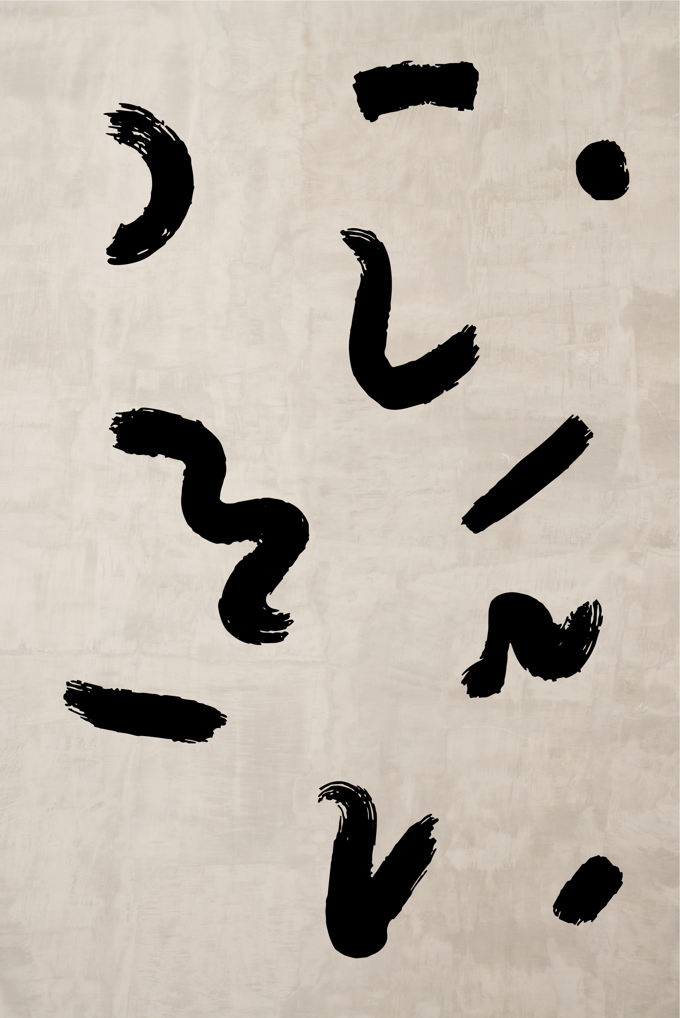 Ecset formák fekete színben skandináv plakát - TenStickers