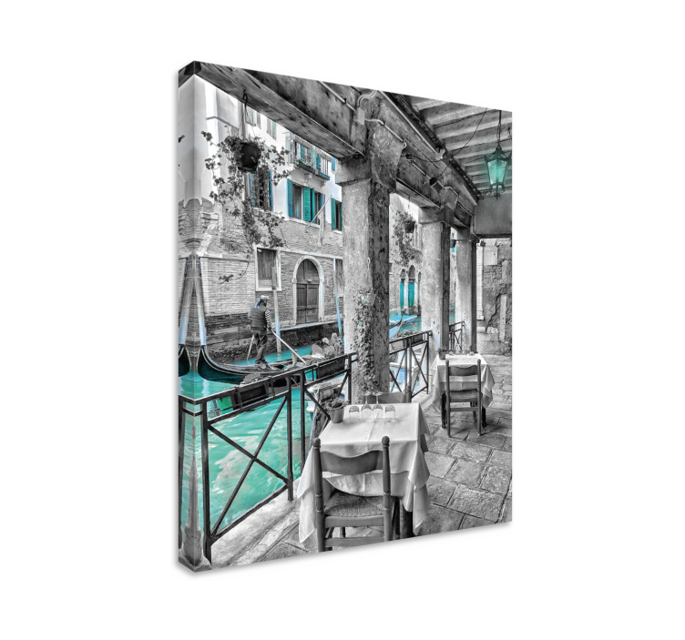 Férfi lovaglás a velencei város vászon nyomatok - TenStickers