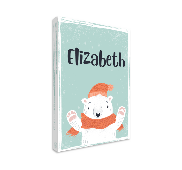 Aranyos név jegesmedve személyre szabott vászon - TenStickers