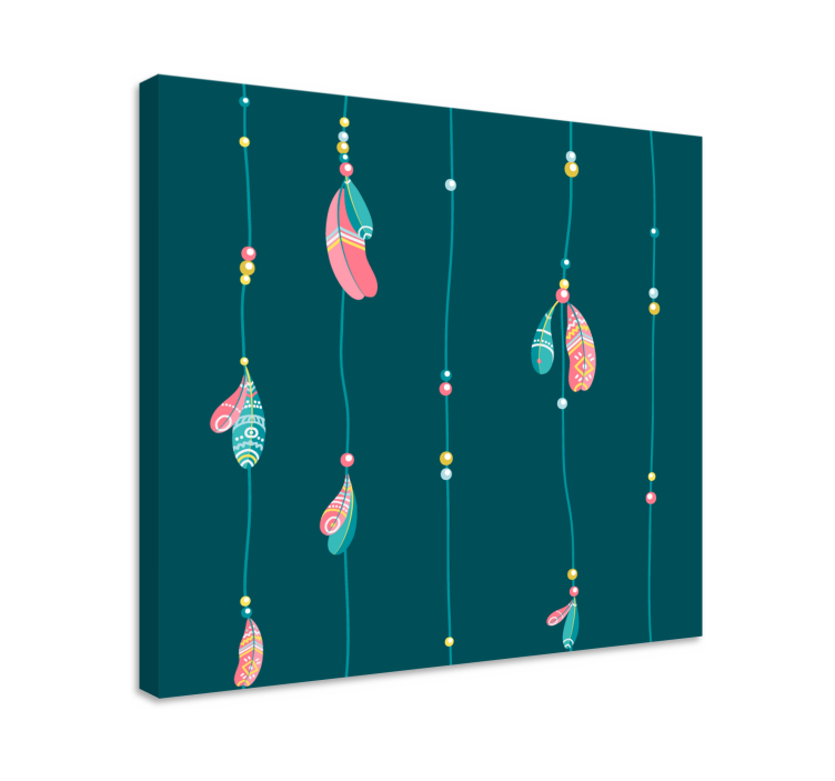 Indiai kék toll lóg vászon fal art - TenStickers