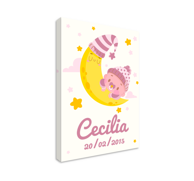 Boldog hold Ölelés vászon Óvoda - TenStickers