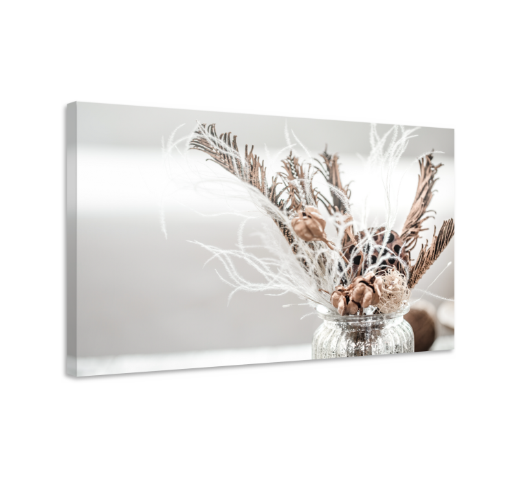 Szárított virágkompozíció vászon virágok és növények - TenStickers