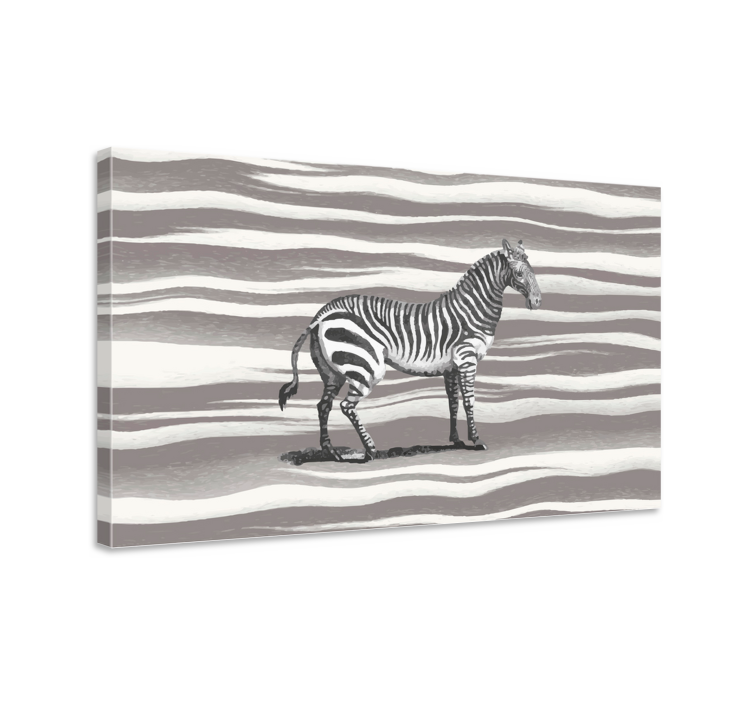 Szüreti szürke skála zebra vászon - TenStickers