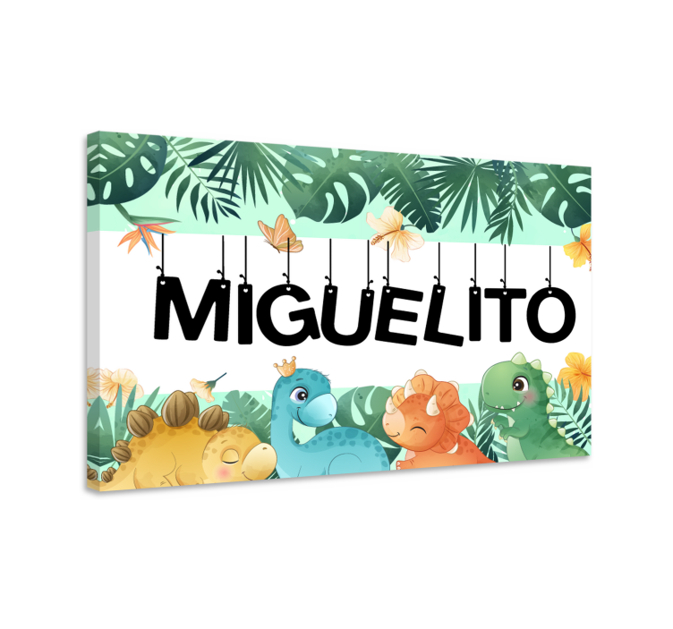 Aranyos dinoszaurusz jelenet vászon ló - TenStickers