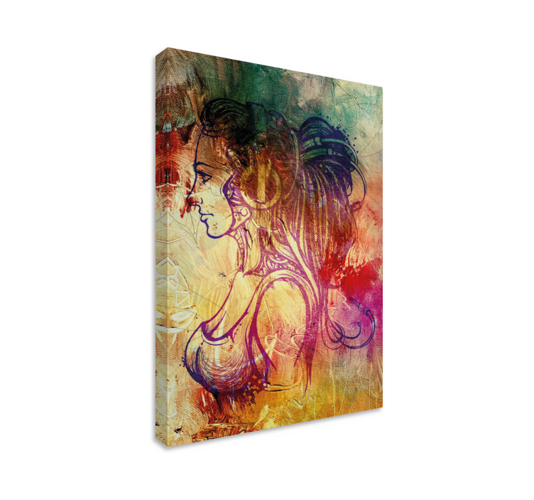 Elegáns profil siluett - táblázatok emberek és karakterek - TenStickers