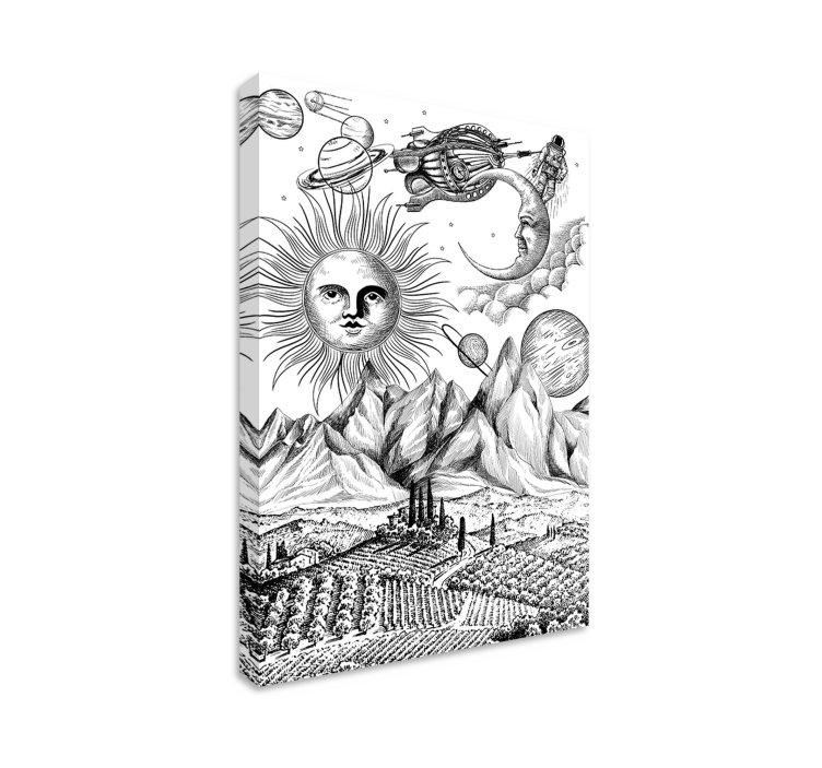 Nagy univerzum kollázs vászon művészeti nyomatok - TenStickers