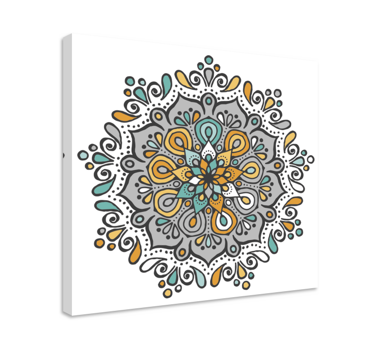 Mandala színes virágos vászon fal art - TenStickers
