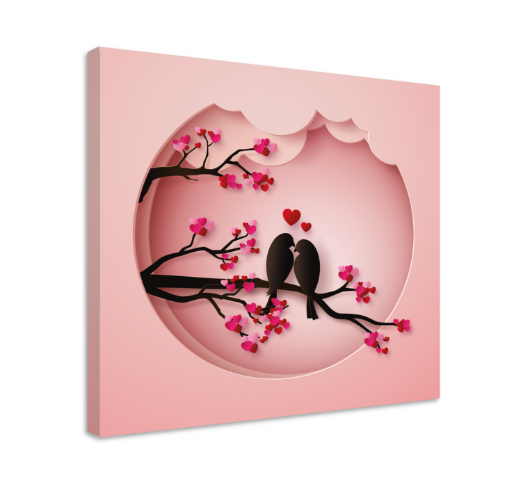 Modern madarak csók madár vászon művészet - TenStickers