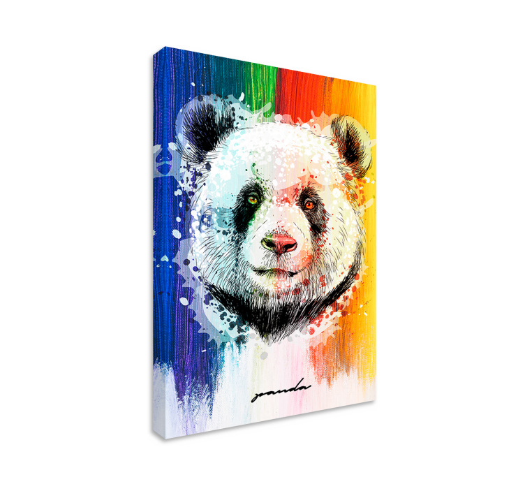 Szivárványos panda állat vászonképek - TenStickers