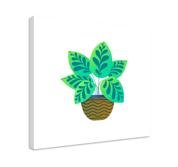 Buja zöld lombozat vászon virágok és növények - TenStickers