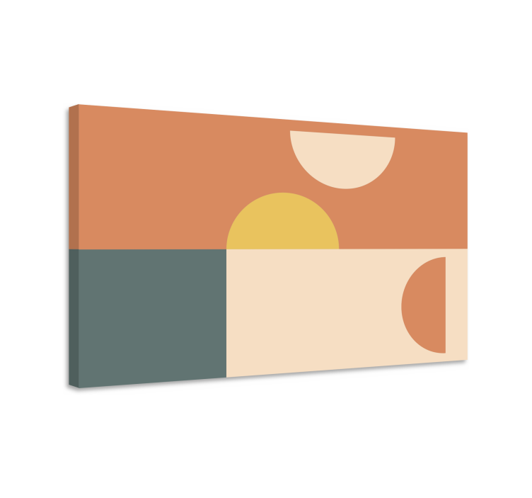 Félkörök és téglalapok geometriai vászon - TenStickers