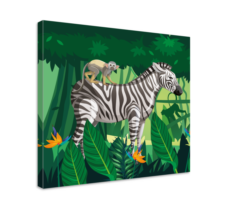 Zebra majom vászon Állatok - TenStickers