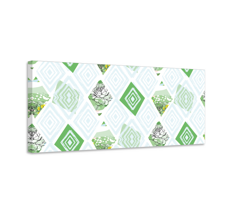 Geometrikus pozsgás növény minta vászon virágok és növények - TenStickers