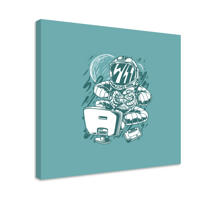 Űrhajós játékos szórakozás vászon videójátékokról - TenStickers