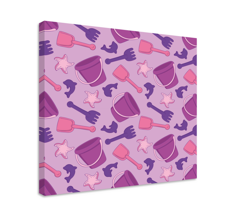 Vászon geometriai gyermekek - strandjáték mintázat - TenStickers