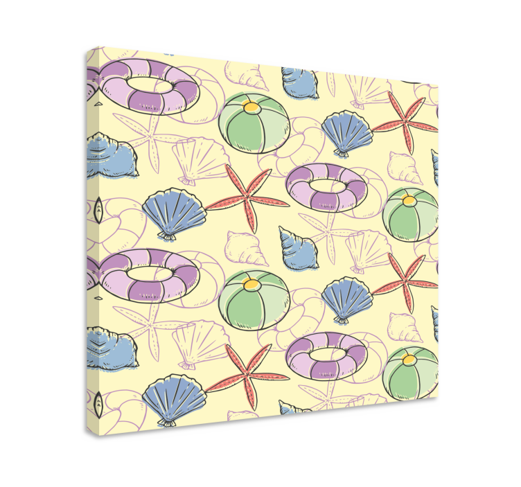 Tengeri vászon - kagylók és mentőgyűrűk - TenStickers