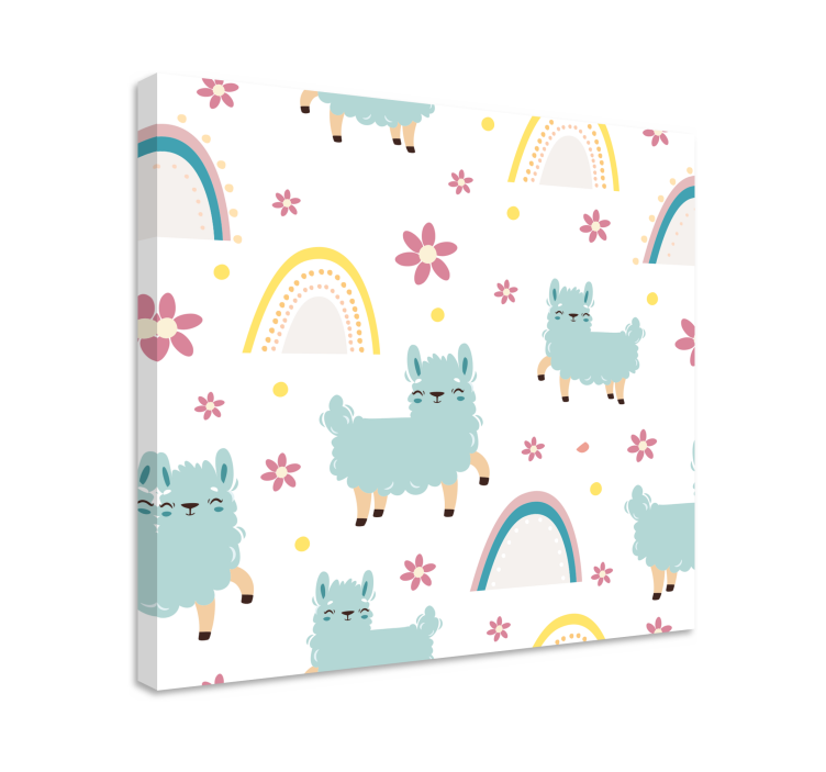 Láma és virág vászon állatok - TenStickers