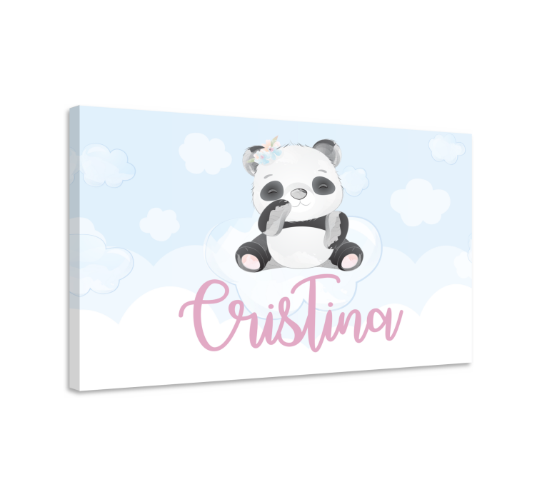 Cuki panda karakter vászon Állatok - TenStickers