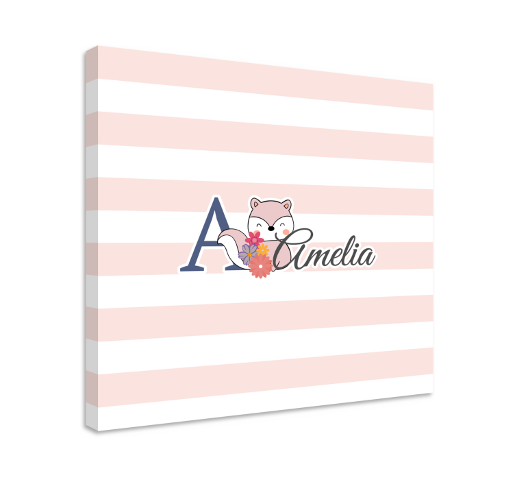 Cuki róka személyre szabás vászon Óvoda - TenStickers