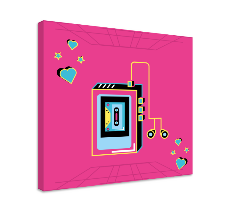 Retro kazetta szerelem vászon zene - TenStickers