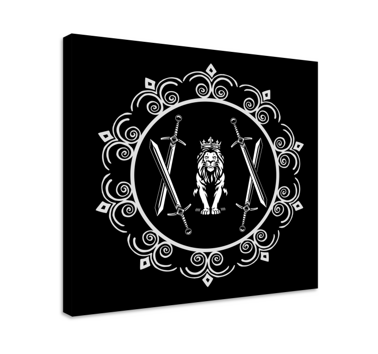 Oroszlán kardokkal vászon fák - TenStickers