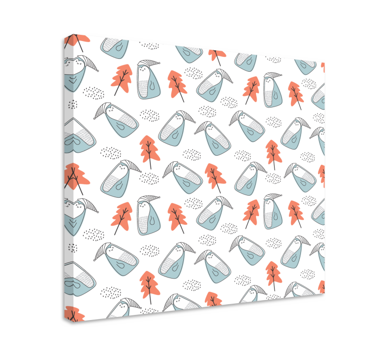 Cuki állatos minta vászon egyéb virágok és növények - TenStickers