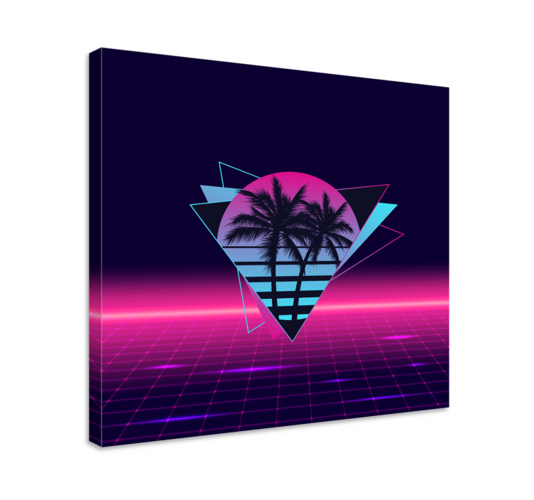 Vaporwave stílusú pálmafa retro vászon - TenStickers