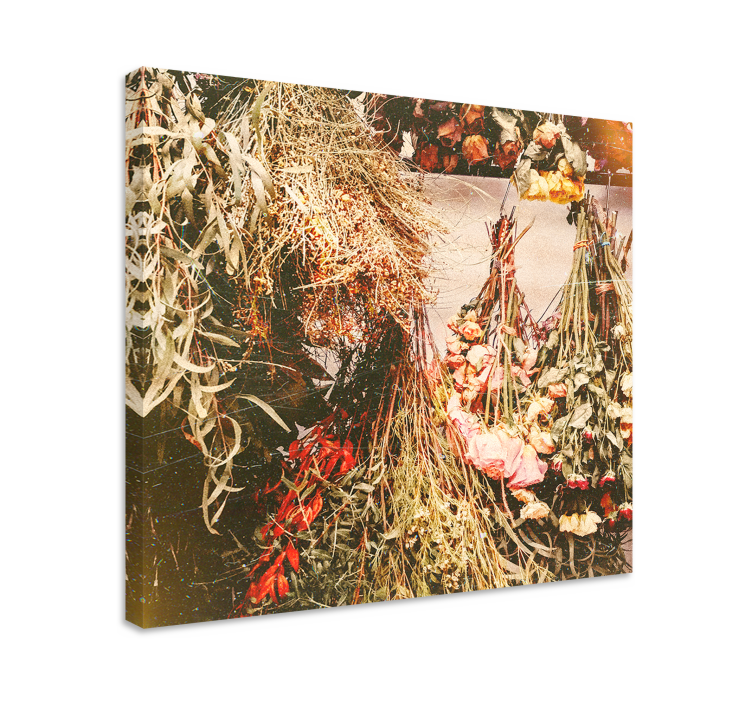 Vászon virágok és növények - szárított virágkompozíciók - TenStickers