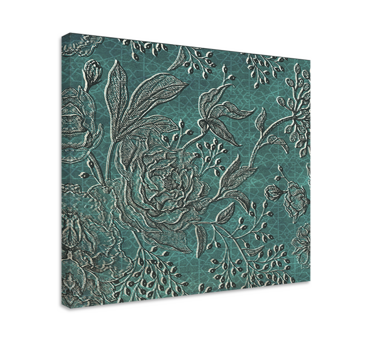 Elegáns botanikai kompozíció vászon virágok és növények - TenStickers