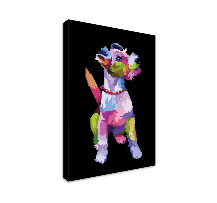 Geometrikus állatok fox terrier kutya vászon nyomatok - TenStickers