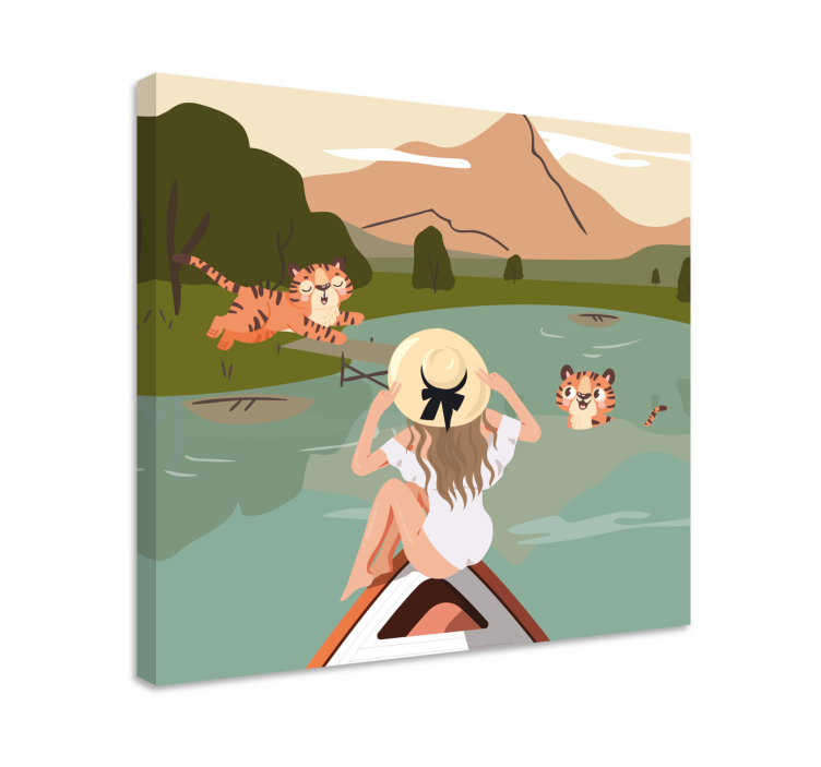 Tigrisek a természetben vászon állatok - TenStickers